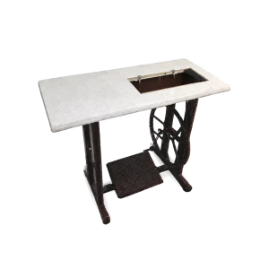 Mueble para máquina de coser tradicional con pedal mecánico